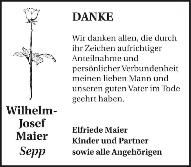  Traueranzeige für Wilhelm-Josef Maier vom 12.12.2012 aus WochenSpiegel