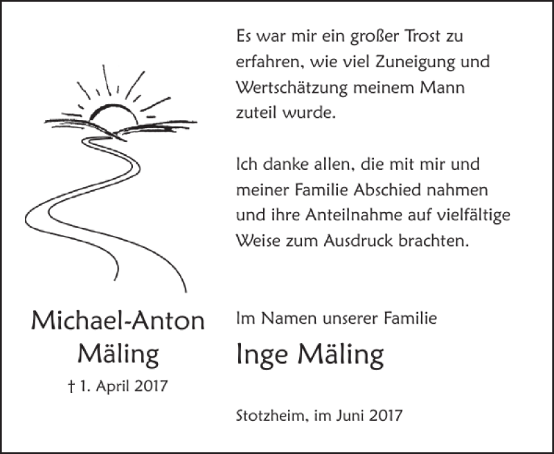  Traueranzeige für lnge Mäling vom 28.06.2017 aus WochenSpiegel