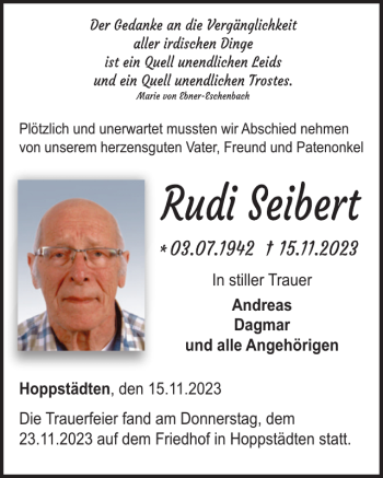 Traueranzeige von Andreas Dagmar und von Wochenspiegel
