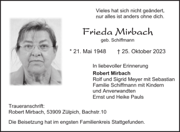 Traueranzeige von Mai  von Wochenspiegel
