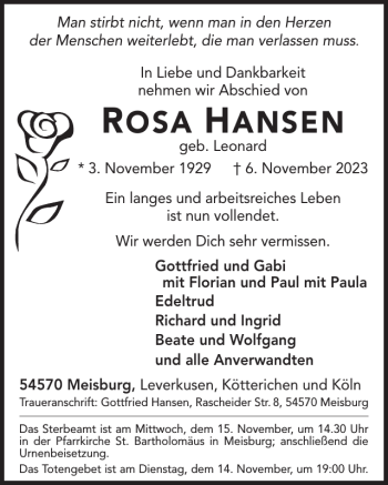 Traueranzeige von R H von Wochenspiegel
