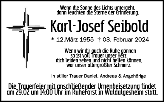 Traueranzeige von Karl-Josef Seibold von WochenSpiegel