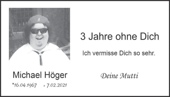 Traueranzeige von Michael Höger von WochenSpiegel