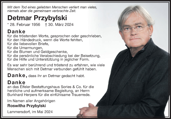 Traueranzeige von Detmar Przybylski von WochenSpiegel