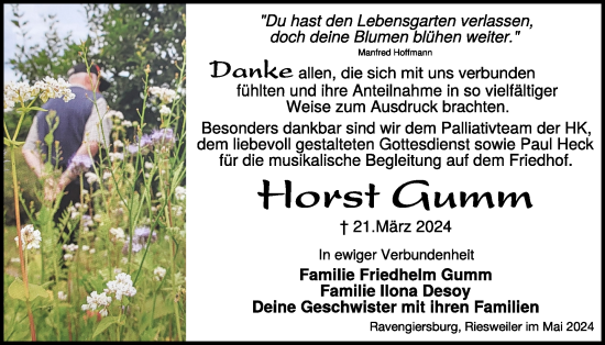 Traueranzeige von Horst Gumm von WochenSpiegel
