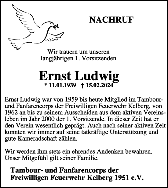 Traueranzeige von Ernst Ludwig von WochenSpiegel