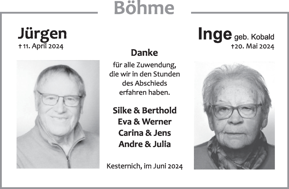  Traueranzeige für Inge  vom 26.06.2024 aus WochenSpiegel