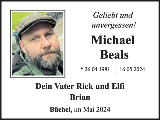 Traueranzeige von Michael Beals von WochenSpiegel