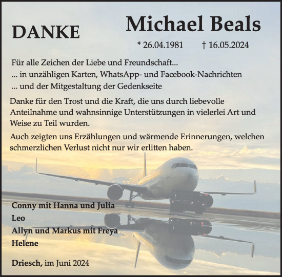 Traueranzeige von Michael Beals von WochenSpiegel