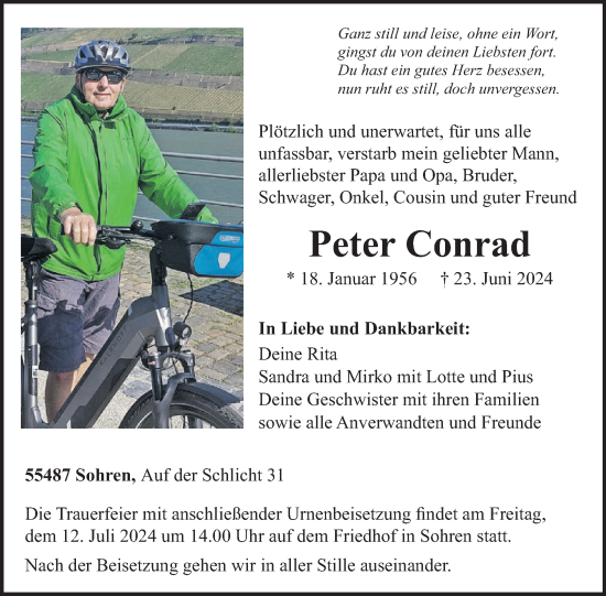 Traueranzeige von Peter Conrad von WochenSpiegel