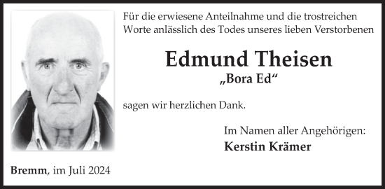 Traueranzeige von Edmund Theisen von WochenSpiegel