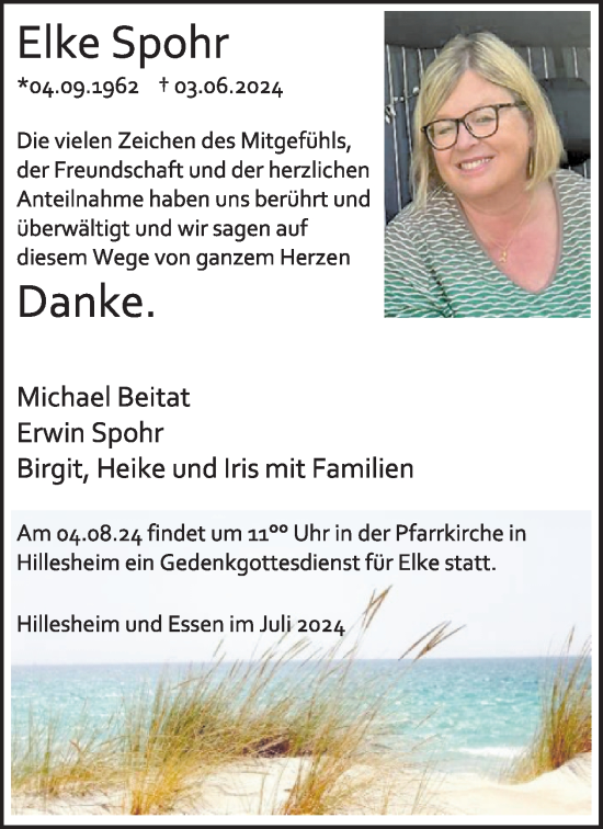 Traueranzeige von Elke Spohr von WochenSpiegel