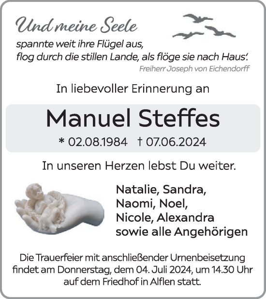 Traueranzeige von Manuel Steifes von WochenSpiegel