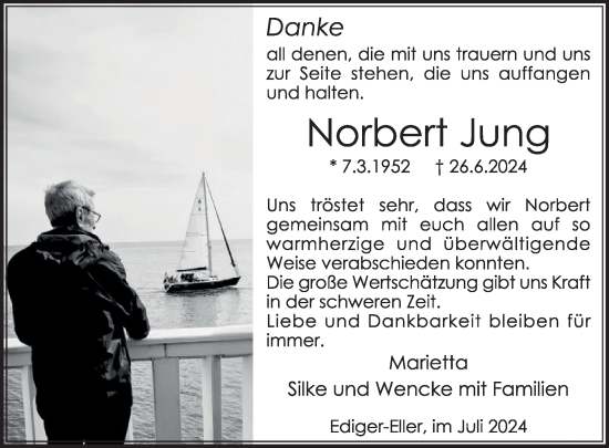 Traueranzeige von Norbert Jung von WochenSpiegel