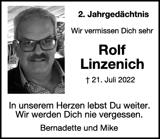 Traueranzeige von Rolf Linzenich von WochenSpiegel