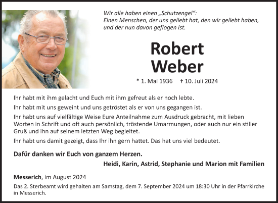 Traueranzeige von Robert Weber von WochenSpiegel