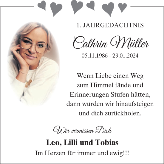 Traueranzeige von Cathrin Müller von WochenSpiegel