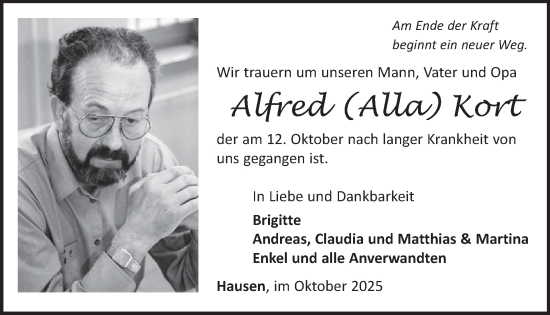 Traueranzeige von Alfred Kort von WochenSpiegel