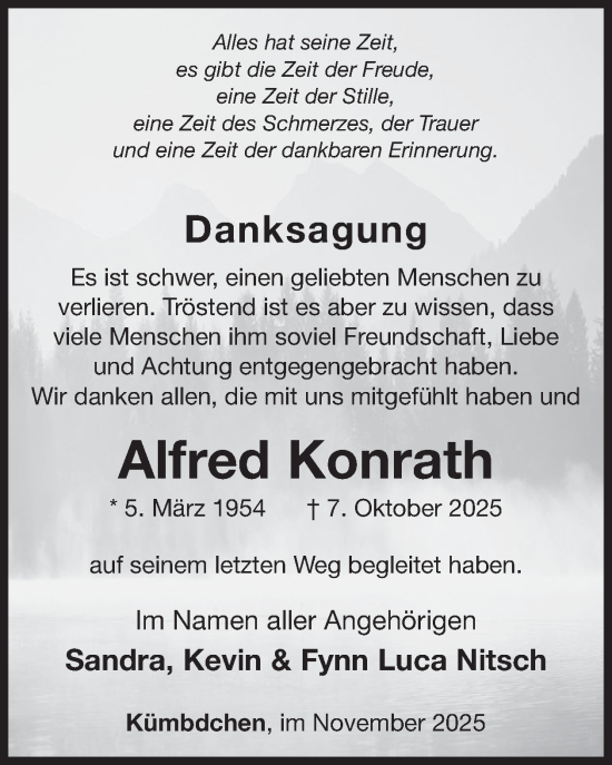 Traueranzeige von Alfred Konrath von WochenSpiegel