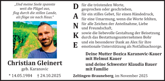 Traueranzeige von Christian Gleinert von WochenSpiegel