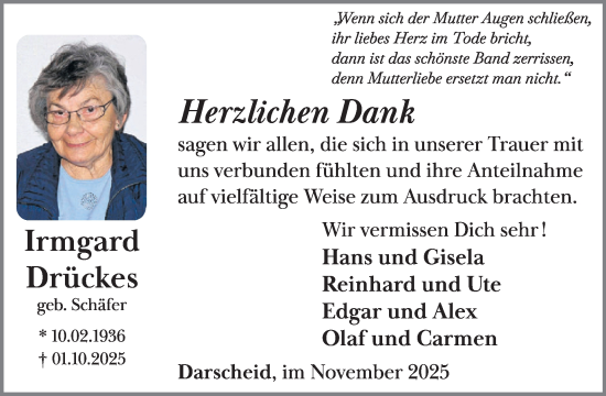 Traueranzeige von Edgar Drückes von WochenSpiegel