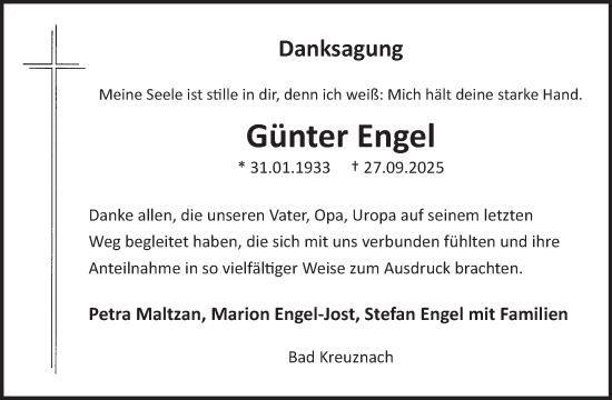 Traueranzeige von Günter Engel von WochenSpiegel