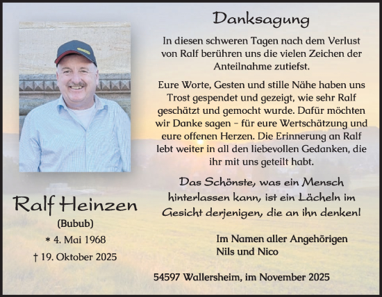 Traueranzeige von Ralf Heinzen von WochenSpiegel