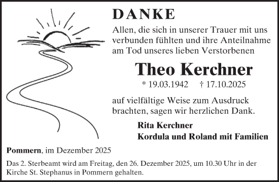 Traueranzeige von Theo Kerchner von WochenSpiegel