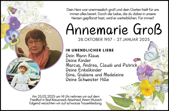 Traueranzeige von Annemarie Grol von WochenSpiegel