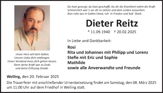 Traueranzeige von Dieter Reitz von WochenSpiegel