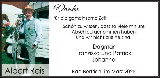Traueranzeige von Albert Reis von WochenSpiegel