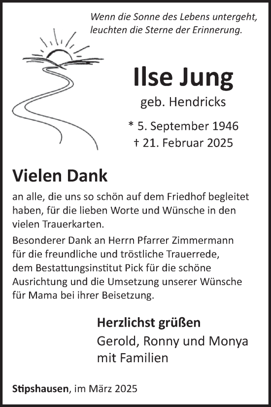 Traueranzeige von Ilse Jung von WochenSpiegel