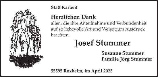 Traueranzeige von Josef Stummer von WochenSpiegel