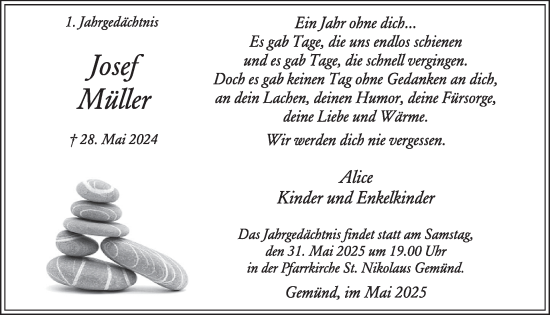 Traueranzeige von Josef Miller von WochenSpiegel