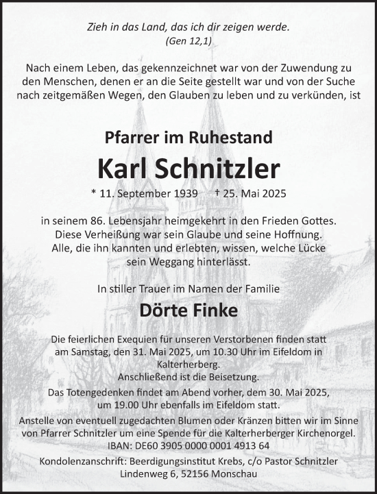 Traueranzeige von Karl Schnitzler von WochenSpiegel