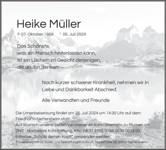 Traueranzeige von Heike Müller von WochenSpiegel