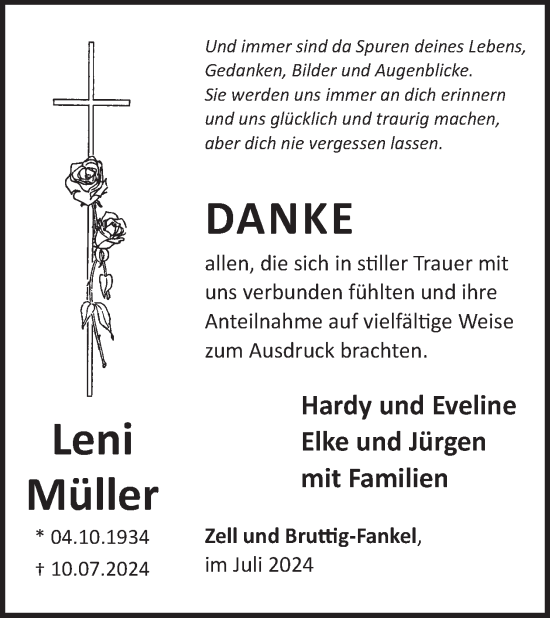 Traueranzeige von Leni Müller von WochenSpiegel