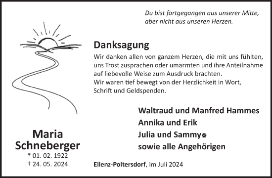 Traueranzeige von Maria Schneberger von WochenSpiegel
