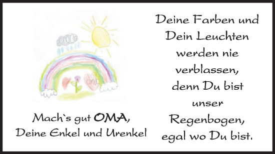 Traueranzeige von Oma  von WochenSpiegel