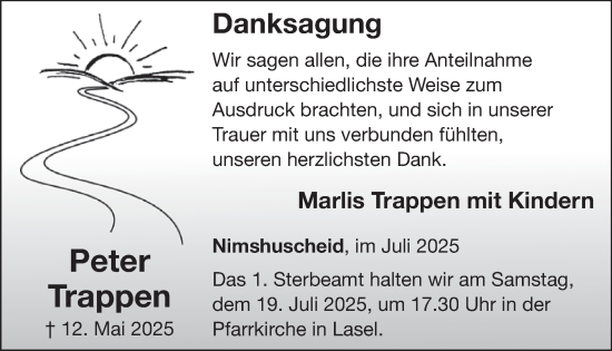 Traueranzeige von Peter Trappen von WochenSpiegel