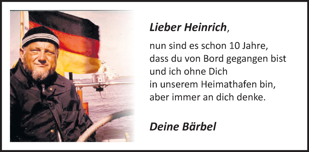  Traueranzeige für Heinrich  vom 03.09.2025 aus WochenSpiegel