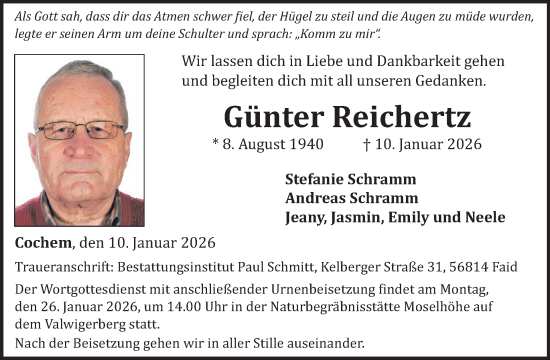 Traueranzeige von Günter Reichertz von WochenSpiegel