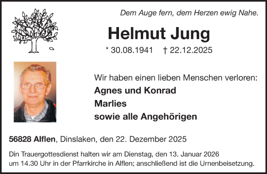 Traueranzeige von Helmut Jung von WochenSpiegel
