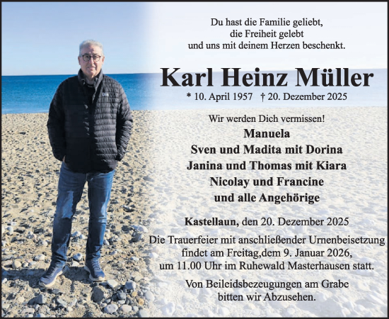 Traueranzeige von Karl Heinz Müller von WochenSpiegel