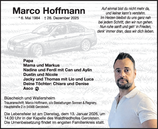 Traueranzeige von Marco Hoffmann von WochenSpiegel
