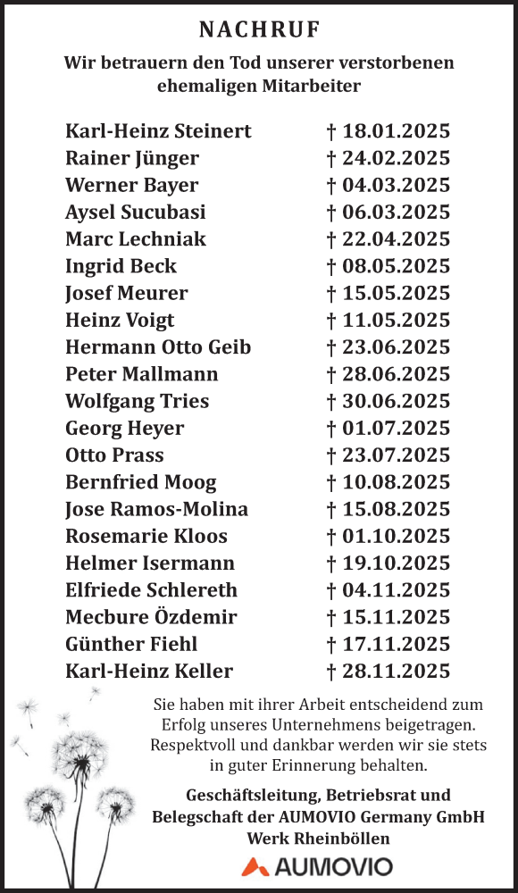  Traueranzeige für Totentafel vom 24.01.2026 vom 24.01.2026 aus WochenSpiegel