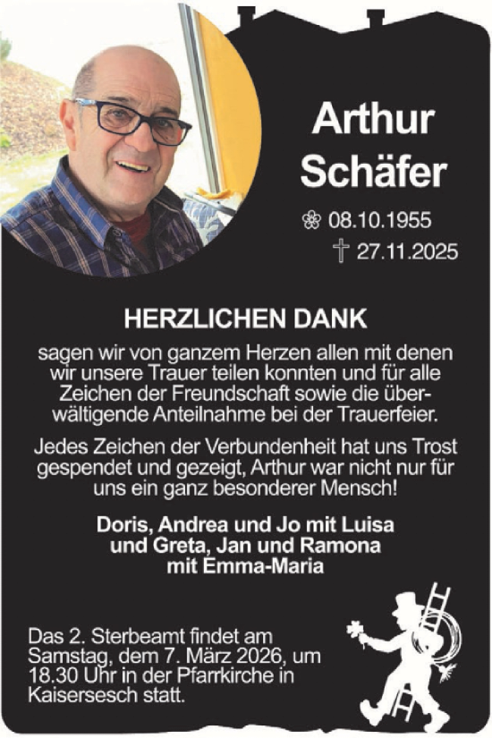 Traueranzeige von Arthur Schäfer von WochenSpiegel
