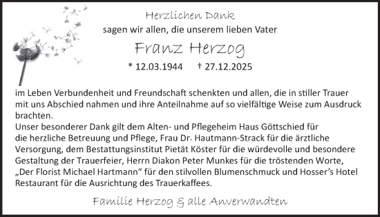 Traueranzeige von Franz Herzog von WochenSpiegel