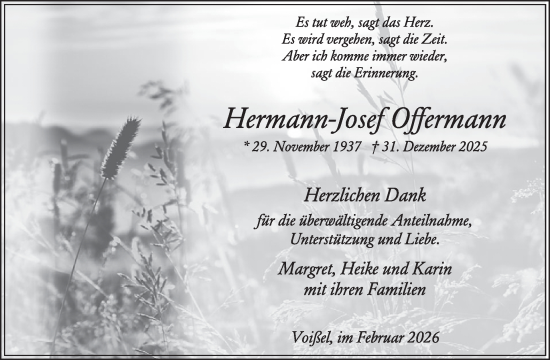 Traueranzeige von Hermann-Josef Offermann von WochenSpiegel