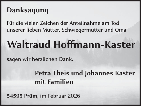 Traueranzeige von Waltraud Hoffmann-Kaster von WochenSpiegel